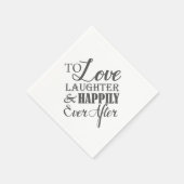 Liebe Lachen glücklich je nach Hochzeit Napkins Serviette (Ecke)