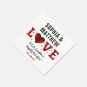 Liebe Lachen glücklich je nach Roter Hochzeit Serviette (Ecke)