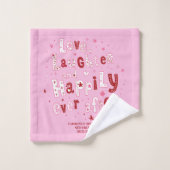 Liebe lachen glücklich je Personalisierte Hochzeit Badhandtuch Set (Waschlappen)