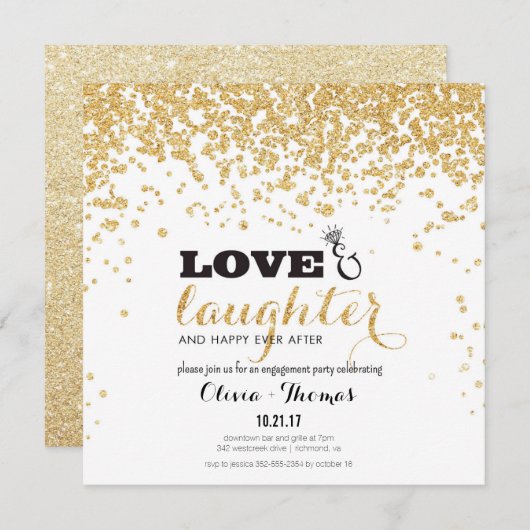 Liebe & Lachen & Happy Ever nach Einladung (Vorne/Hinten)