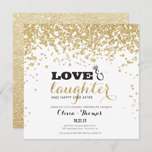 Liebe & Lachen & Happy Ever nach Einladung (Vorne/Hinten)