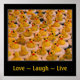 Liebe Lachen Leben Gummienten Inspirierend Poster