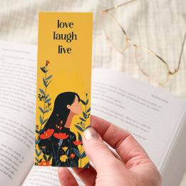 Liebe Lachen Leben Motivations-Lesezeichen