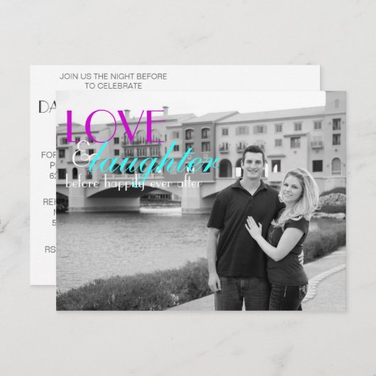 Liebe & Lachen Probe Einladung (Vorne/Hinten)