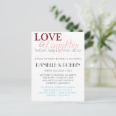 Liebe & Lachen Probe Einladung (Stehend Vorderseite)