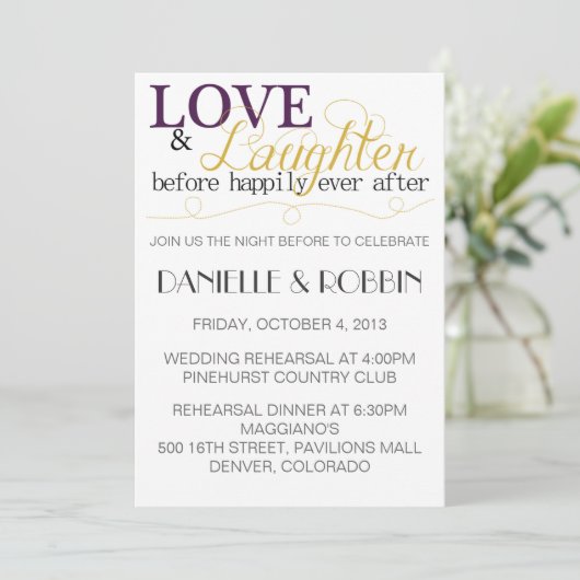 Liebe & Lachen Probe Einladung (Stehend Vorderseite)