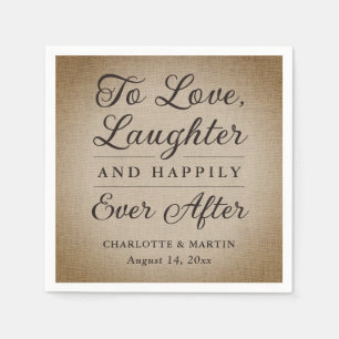Liebe lachen Rustic Burlap Wedkins Serviette
