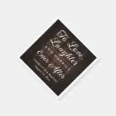 Liebe lachen Rustikales Holz Hochzeit Napkins Serviette (Ecke)