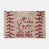 Liebe-Lachen und Baseball Fußmatte (Vorderseite)