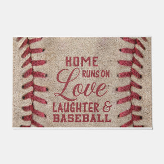 Liebe-Lachen und Baseball Fußmatte