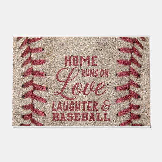 Liebe-Lachen und Baseball Fußmatte (Vorderseite)