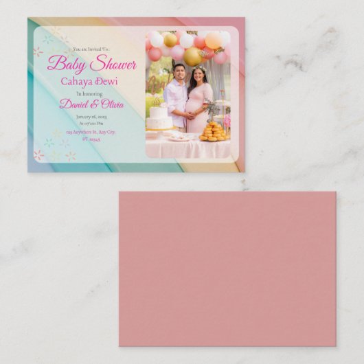 Liebe, Lachen und ein neues Baby" Mitteilungskarte (Vorne/Hinten)