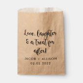 Liebe Lachen und eine Leckerei für nach der Hochze Geschenktütchen (Vorderseite)