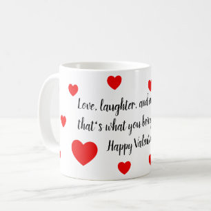 Liebe, Lachen und ewige Freude Valentin's Day Kaffeetasse
