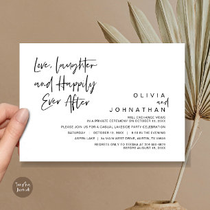 Liebe, Lachen und Glück danach, Elopement Einladung