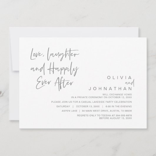 Liebe, Lachen und Glück danach, Entwicklung I Einladung (Vorderseite)