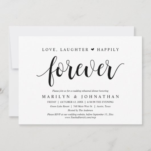 Liebe, Lachen und Glück für immer, Probe Einladung (Vorderseite)