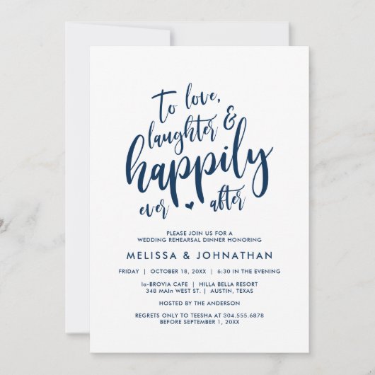 Liebe Lachen und glücklich immer danach Einladung (Vorderseite)