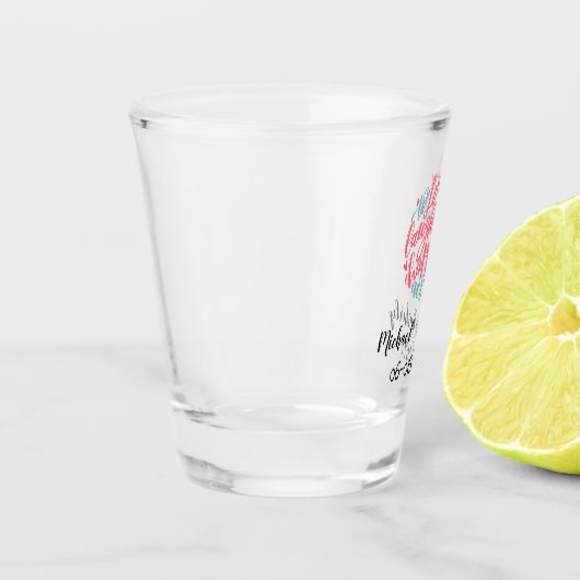 Liebe Lachen und glücklich immer danach Schnapsglas (Links)