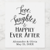 Liebe, Lachen und glücklich immer danach Weinetikett (Einzelnes Label)