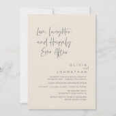 Liebe, Lachen und glücklich immer, modern Einladung (Vorderseite)