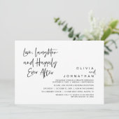 Liebe, Lachen und glücklich immer, modern Einladung (Stehend Vorderseite)