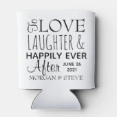 Liebe lachen und glücklich immer nach Brauch Dosenkühler (Rückseite)