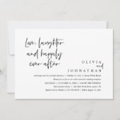 Liebe, Lachen und glücklich immer nach dem Empfang Einladung (Vorderseite)