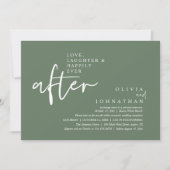 Liebe, Lachen und glücklich immer nach dem Empfang Einladung (Vorderseite)