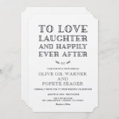 Liebe, Lachen und glücklich immer nach Hochzeit Einladung (Vorne/Hinten)