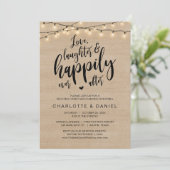 Liebe, Lachen und glücklich immer nach, Hochzeit Einladung (Stehend Vorderseite)