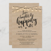 Liebe, Lachen und glücklich immer nach, Hochzeit Einladung (Vorne/Hinten)