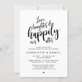 Liebe, Lachen und glücklich immer nach, Hochzeit Einladung