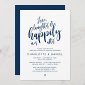 Liebe, Lachen und glücklich immer nach, Hochzeit Einladung (Vorne/Hinten)