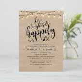 Liebe, Lachen und glücklich immer nach, Hochzeit Einladung (Stehend Vorderseite)