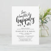 Liebe, Lachen und glücklich immer nach, Hochzeit Einladung (Stehend Vorderseite)