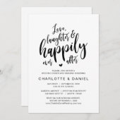 Liebe, Lachen und glücklich immer nach, Hochzeit Einladung (Vorne/Hinten)