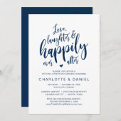 Liebe, Lachen und glücklich immer nach, Hochzeit Einladung (Vorne/Hinten)
