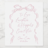 Liebe Lachen und glücklich immer nach Hochzeit Weinetikett (Einzelnes Label)