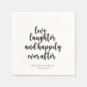 Liebe Lachen und glücklich immer nach Serviette (Vorderseite)