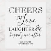 Liebe Lachen und glücklich immer nach Weinetikett (Einzelnes Label)