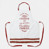 Liebe, Lachen und - Ihr Name - Weihnachtskekse Schürze (Vorderseite)
