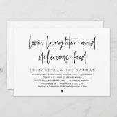 Liebe, Lachen und köstliche Speisen Brunch Einladung (Vorne/Hinten)