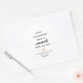 Liebe Lachen und Snack für Nach der Gastgeschenk H Runder Aufkleber (Umschlag)