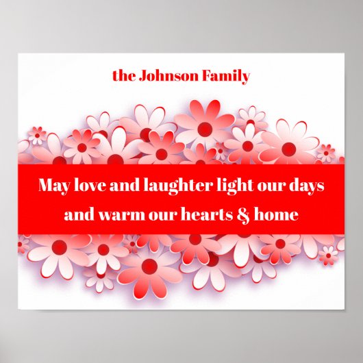 Liebe & Lachen Warmen Herz & Zuhause Blume Poster (Vorne)