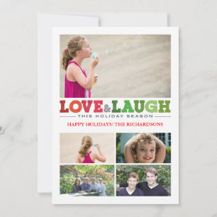 Liebe + Lachen x5 Feiertagskarte