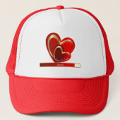 Liebe Laden roter Herzen Anpassbare Freundin Truckerkappe (Vorderseite)