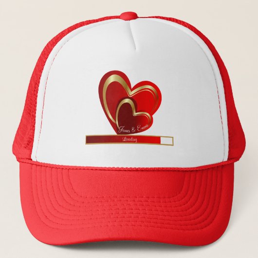Liebe Laden roter Herzen Anpassbare Freundin Truckerkappe (Vorderseite)