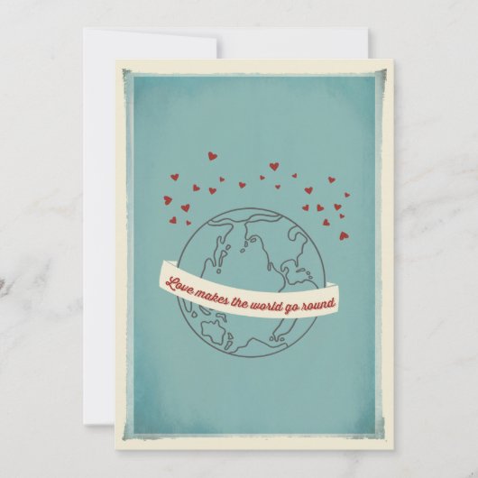 Liebe lädt die Welt zur Hochzeitsfeier ein Einladung (Vorderseite)