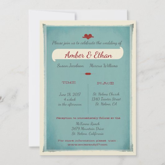 Liebe lädt die Welt zur Hochzeitsfeier ein Einladung (Rückseite)